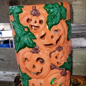 Halloween Pumpkin Candle Holder